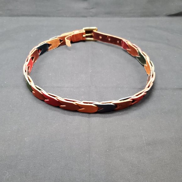 Fossil Mutli-Color Braided Genuine Leather Belt Size Medium - Picture 4 of 6